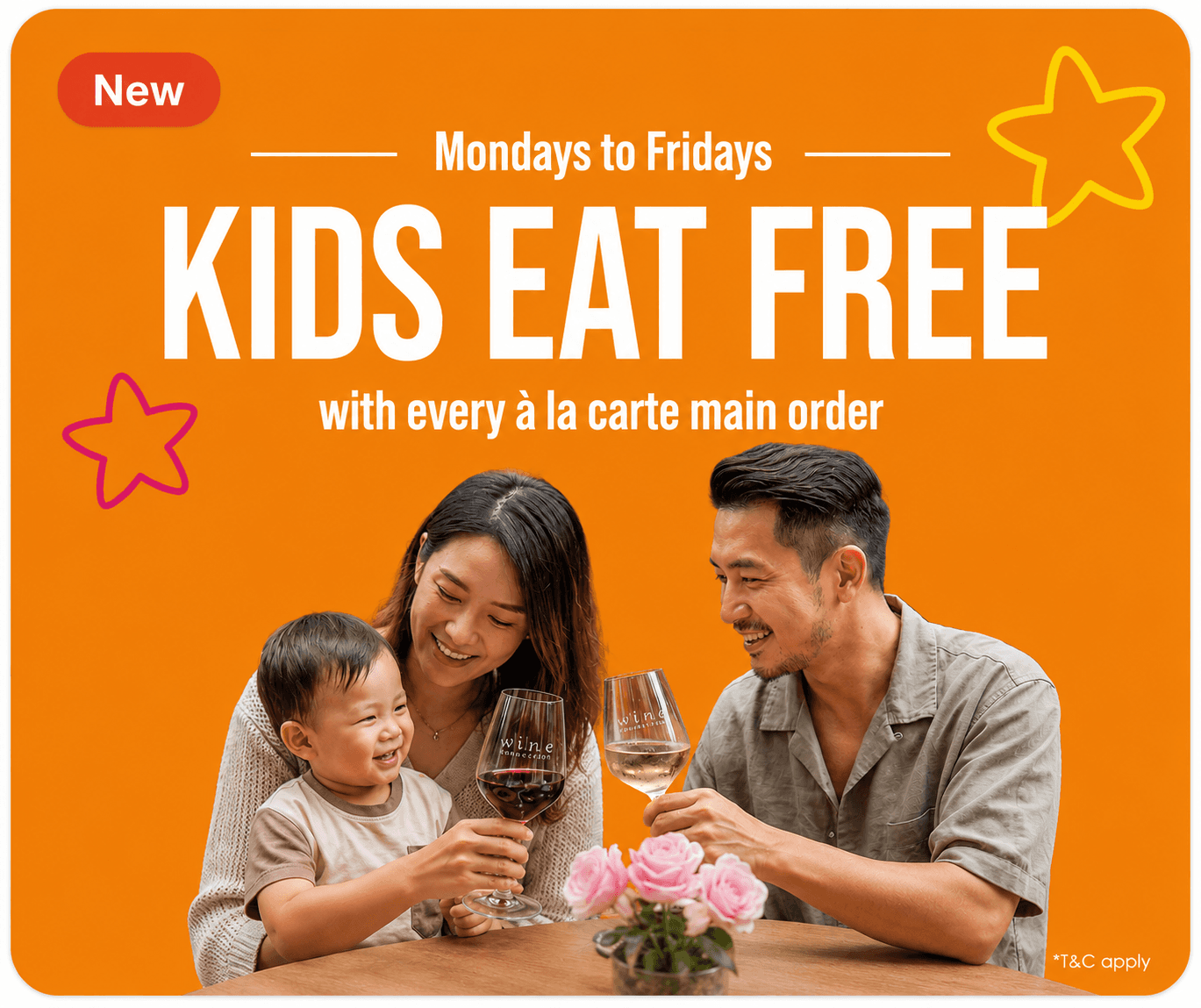 Wine Connection kids eat free deal Singapore